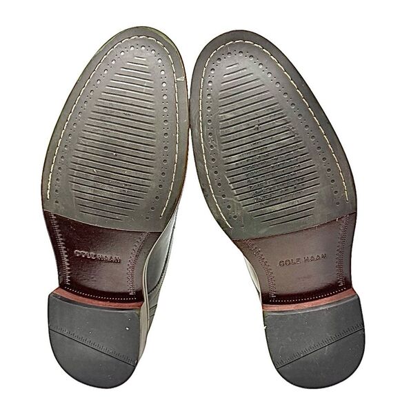 Cole Haan Mens Colton Oxford Dress Shoes Gray Leather Cap Toe Lace Up 9 M Used - Picture 3 of 10
